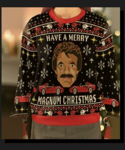 magnum pi tom selleck merry magnum christmas ugly christmas sweatshirt 3