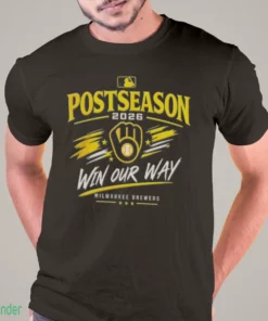 milwaukee brewers 2026 win our way mlb posteason t shirt