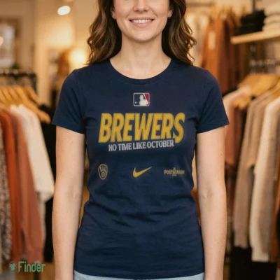 milwaukee brewers no time like october 2026 mlb postseason ladiestee navy 1