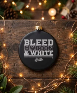 mississippi state bleed maroon and white black ornament