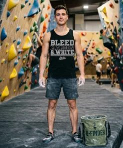 mississippi state bleed maroon and white black tanktop bouldering gym