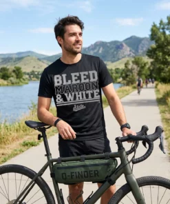 mississippi state bleed maroon and white black tshirt gravel bike