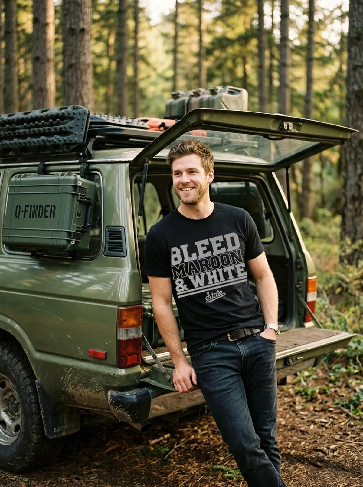 mississippi state bleed maroon and white black tshirt jeep tailgate mississippi state bleed maroon and white black tshirt jeep tailgate