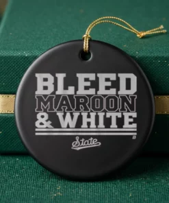 mississippi state bleed maroon and white ornament