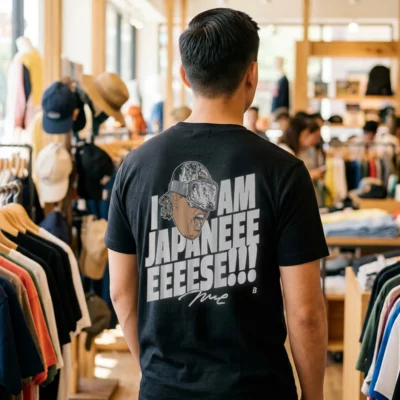 munetaka murakami breakingt i am japanese tshirt black male back