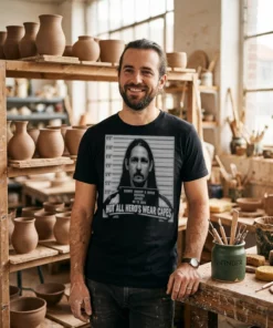 not all heroes wear capes mugshot booking black tshirt pottery studio