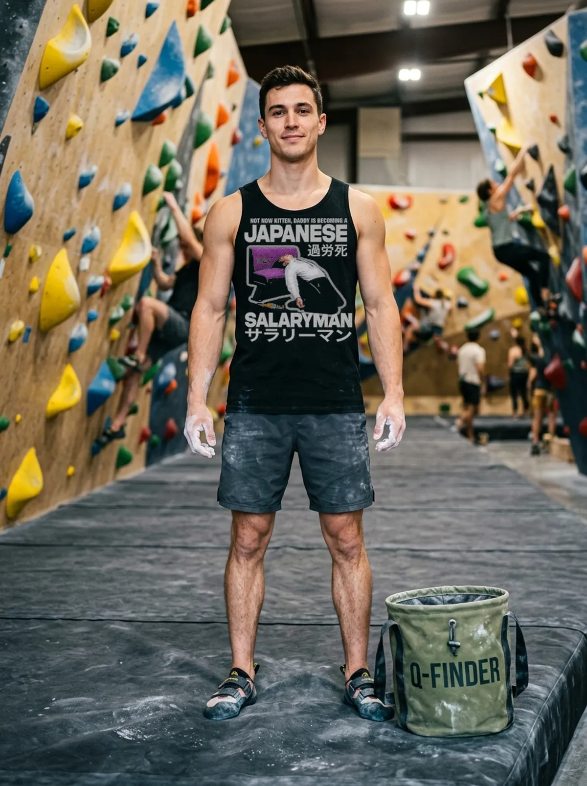 not now kitten daddy is becoming a japanese salaryman black tanktop bouldering gym not now kitten daddy is becoming a japanese salaryman black tanktop bouldering gym