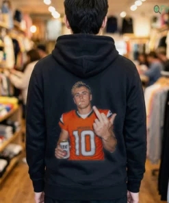 official bo nix miller lite middle finger hoodie black back