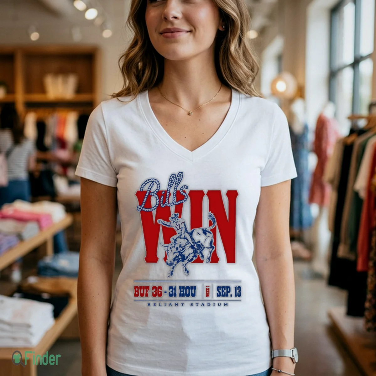 Official Buffalo Bills Win Josh Allen Cowboy Rodeo Reliant Stadium Football T-Shirt - Design Preview