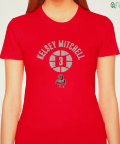 ohio state basketball kelsey mitchell name number ball ladies tee shirt