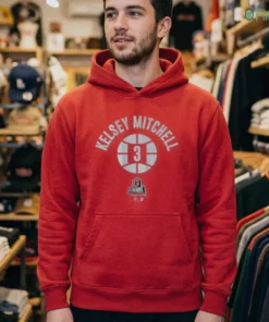 ohio state basketball kelsey mitchell name number ball mock hoodie red