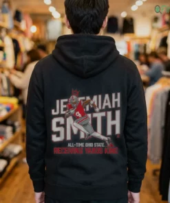 ohio state football jeremiah smith all time receiving yards record hoodie black back