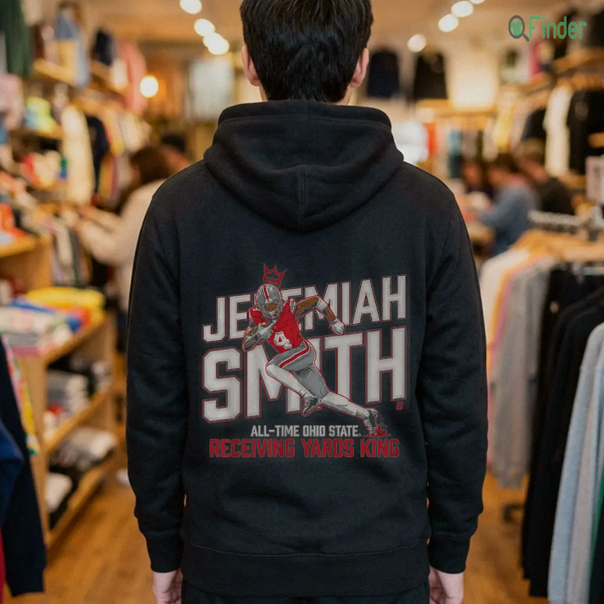 ohio state football jeremiah smith all time receiving yards record hoodie black back ohio state football jeremiah smith all time receiving yards record hoodie black back