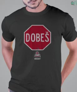ohio state hockey jakub dobes stop sign t shirt