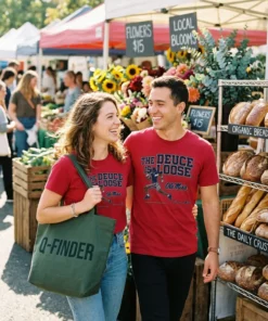 ole miss football deuce alexander is loose red tshirt farmers market couple