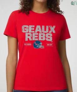 ole miss football geaux rebs ladies tee shirt