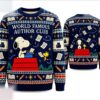 peanuts snoopy woodstock world famous author ugly christmas sweater 1