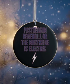 postseason baseball is electric ornament