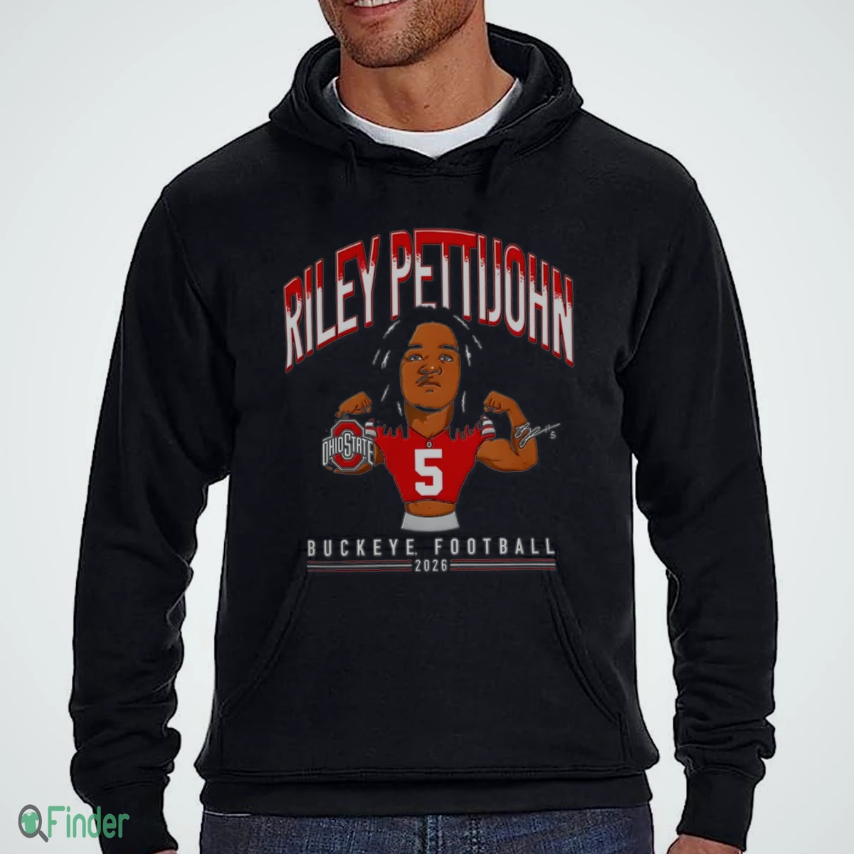 riley pettijohn ohio state buckeyes football 2026 caricature signature hoodie riley pettijohn ohio state buckeyes football 2026 caricature signature hoodie