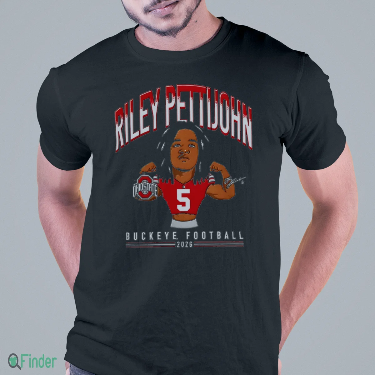 Riley Pettijohn Ohio State Buckeyes Football 2026 caricature signature T-Shirt - Design Preview