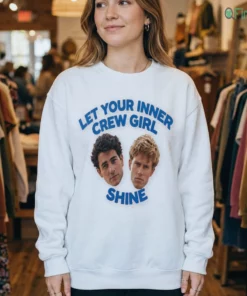 sam braun kyle clark let your inner crew girl shine sweatshirt white female