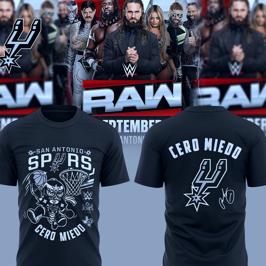 san antonio spurs x cero miedo wwe monday night raw special edition 2026 3d t shirt 1 san antonio spurs x cero miedo wwe monday night raw special edition 2026 3d t shirt 1