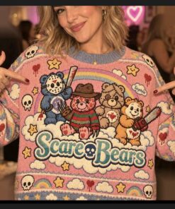 scare bears horror icons parody ugly christmas sweater 1