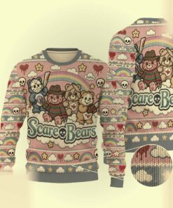scare bears horror icons parody ugly christmas sweater 2