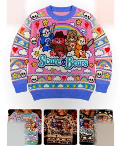 scare bears horror icons parody ugly christmas sweater 3