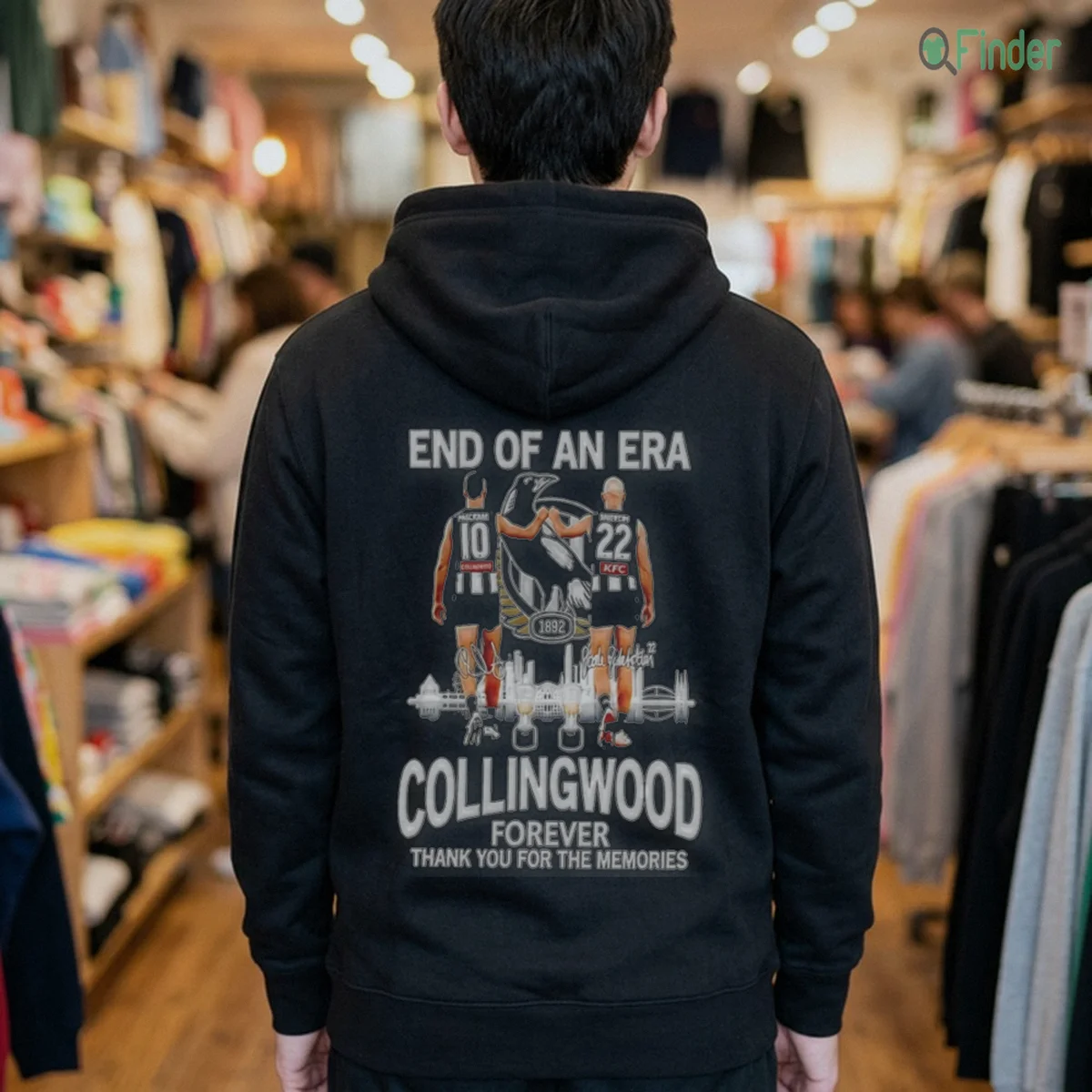 scott pendlebury and steele sidebottom collingwood forever hoodie black back scott pendlebury and steele sidebottom collingwood forever hoodie black back