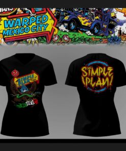 simple plan vans warped tour mexico city 2026 v neck t shirt 1 1