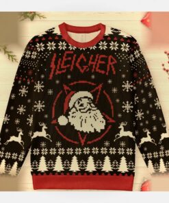 sleigher heavy metal slayer parody ugly christmas sweatshirt 1