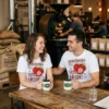 strawberries yes please sweet vibes and fresh moments white tshirt roastery couple