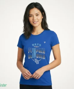 tampa bay rays 2026 mlb postseason locker room clinched ladies tee blue 01