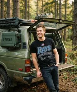 tampa bay rays mlb no time like october 2026 postseason logo black tshirt jeep tailgate