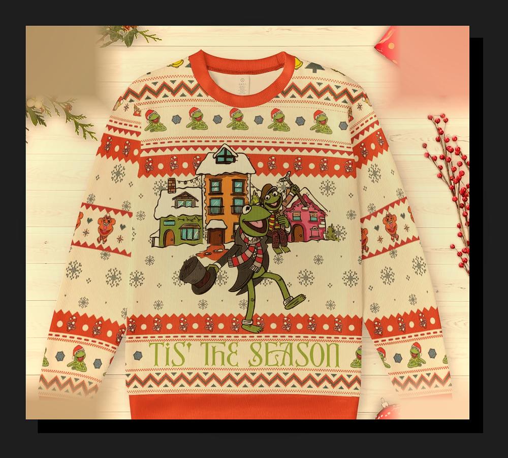The Muppet Christmas Carol Kermit Tiny Tim Ugly Christmas Sweatshirt - Design Preview