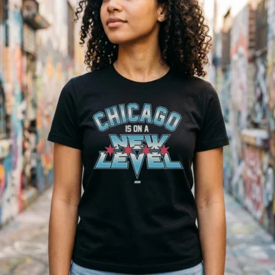 the new level chicago is on a new level tshirt black female3