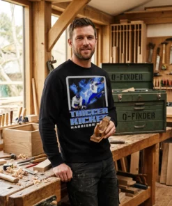 thiccer kicker harrison mevis rams black sweatshirt woodshop craftsman