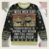 tmnt ninja turtles forgiveness is divine late pizza ugly christmas sweatshirt 1