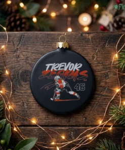 trevor zegras slap shot number black ornament