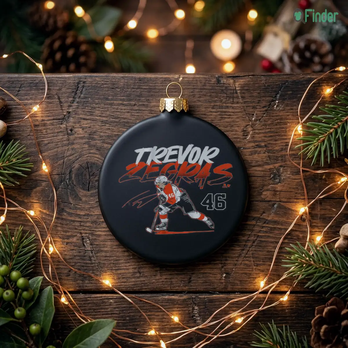 trevor zegras slap shot number black ornament trevor zegras slap shot number black ornament