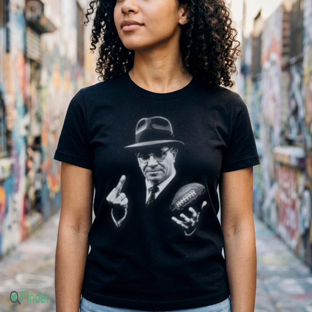 Vince Lombardi Football Middle Finger Shirt Hooie - Design Preview