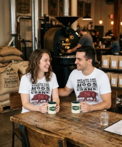 we are the sons of the hogs you couldn t crank white tshirt roastery couple