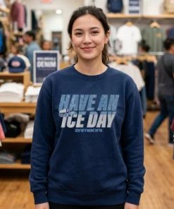 zamboni have an ice day text mock sweat navy