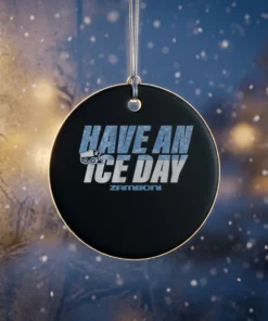 zamboni have an ice day text ornament