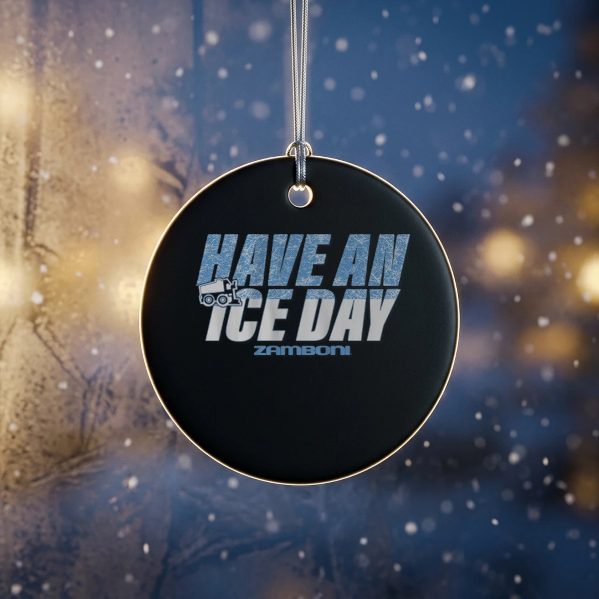 zamboni have an ice day text ornament zamboni have an ice day text ornament