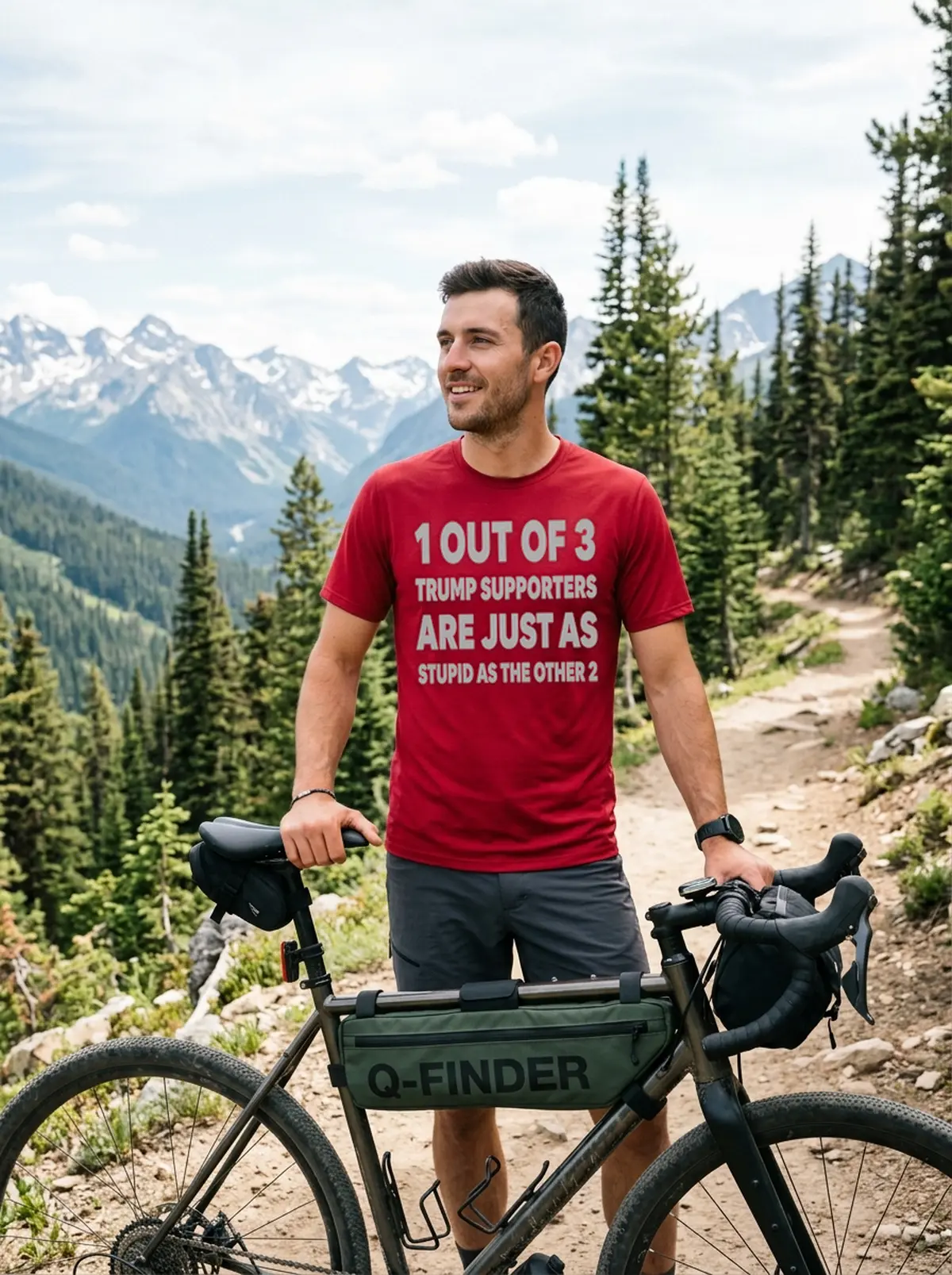 1 out of 3 trump supporters are just as stupid as the other 2 red tshirt gravel bike 1 out of 3 trump supporters are just as stupid as the other 2 red tshirt gravel bike