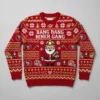 49ers Bang Bang Niner Gang Gold Rush Ugly Christmas Sweater - Front View Main Mockup