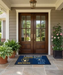 A House Divided Brewers Vs Rays 2026 World Series Fall Classic Doormat - Front View Main Mockup