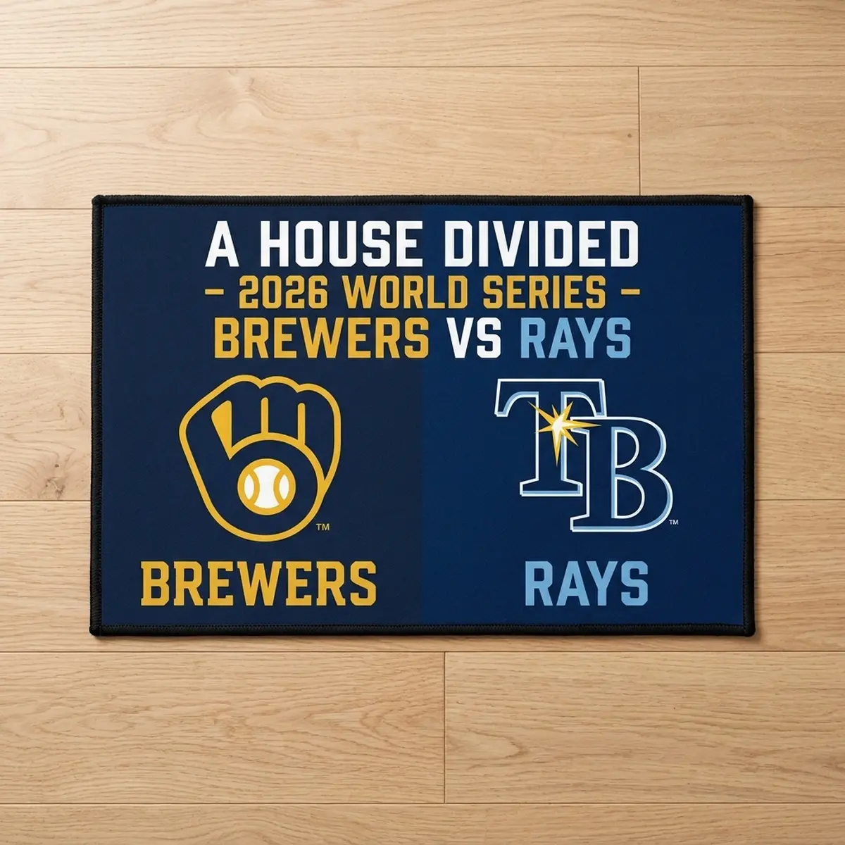 A House Divided Brewers Vs Rays 2026 World Series Fall Classic Doormat - Design Preview